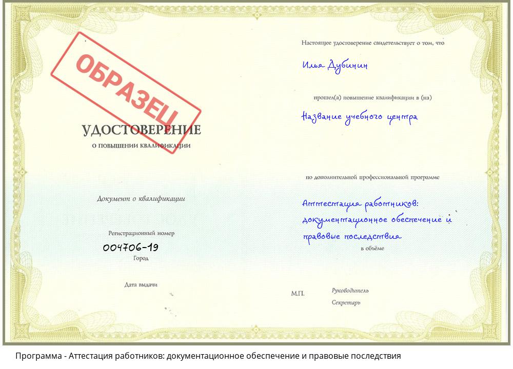 Аттестация работников: документационное обеспечение и правовые последствия Кирово-Чепецк
