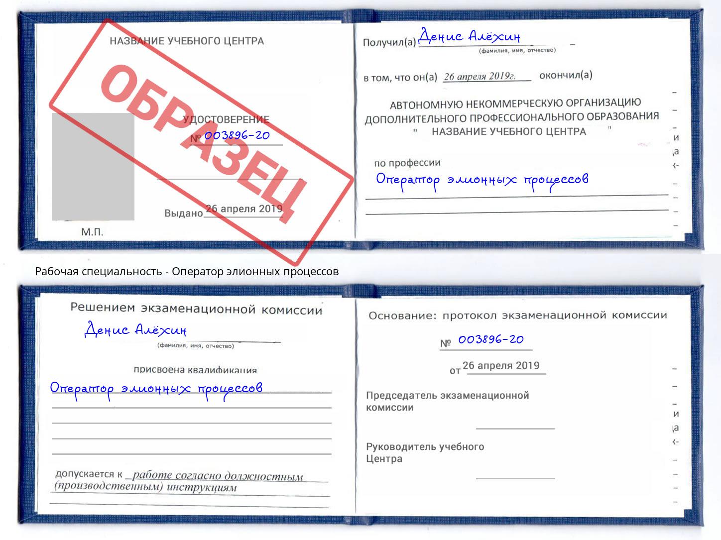 Оператор элионных процессов Кирово-Чепецк
