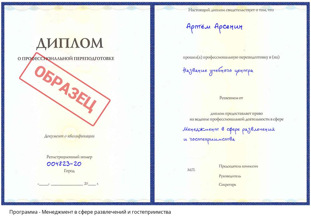 Менеджмент в сфере развлечений и гостеприимства Кирово-Чепецк